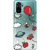 WANNA PROTECT Xiaomi Redmi Note 10 ile Uyumlu Arı Balon Tasarımlı Desenli Şeffaf Silikon Kılıf