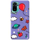 WANNA PROTECT Xiaomi Redmi Note 10 ile Uyumlu Lila Renkli Arı Balon İçi Kadife Desenli Silikon Telefon Kılıfı aribalonn_187