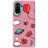 WANNA PROTECT Xiaomi Redmi Note 10 ile Uyumlu Pembe Renkli Arı Balon İçi Kadife Desenli Silikon Telefon Kılıfı aribalonn_187