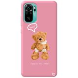 WANNA PROTECT Xiaomi Redmi Note 10 ile Uyumlu Pembe Renkli, Ayıcık Desenli, Premium Silikon Telefon Kılıfı ayicik2_187