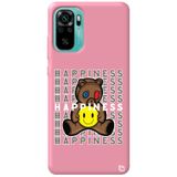 WANNA PROTECT Xiaomi Redmi Note 10 ile Uyumlu Pembe Renkli, Ayıcık Desenli, Premium Silikon Telefon Kılıfı happiness_187