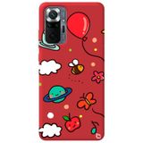 WANNA PROTECT Xiaomi Redmi Note 10 Pro ile Uyumlu Kırmızı Renkli Arı Balon Desenli Silikon Telefon Kılıfı aribalonn_188