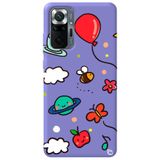 WANNA PROTECT Xiaomi Redmi Note 10 Pro ile Uyumlu Lila Renkli Arı Balon İçi Kadife Desenli Silikon Telefon Kılıfı aribalonn_188