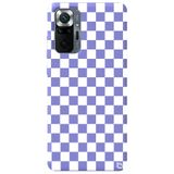 WANNA PROTECT Xiaomi Redmi Note 10 Pro ile Uyumlu Lila Renkli Dama Desenli Premium Silikon Telefon Kılıfı, Kadifeli İç dama_188