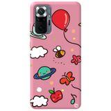 WANNA PROTECT Xiaomi Redmi Note 10 Pro ile Uyumlu Pembe Renkli Arı Balon Desenli Silikon Telefon Kılıfı aribalonn_188
