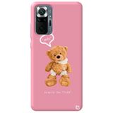 WANNA PROTECT Xiaomi Redmi Note 10 Pro ile Uyumlu Pembe Renkli, Ayıcık Desenli, Premium Silikon Telefon Kılıfı ayicik2_188