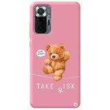 WANNA PROTECT Xiaomi Redmi Note 10 Pro ile Uyumlu Pembe Renkli, Ayıcık Desenli Premium Silikon Telefon Kılıfı ayicik3_188