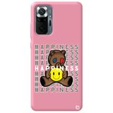 WANNA PROTECT Xiaomi Redmi Note 10 Pro ile Uyumlu Pembe Renkli, Ayıcık Desenli, Premium Silikon Telefon Kılıfı happiness_188