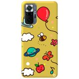 WANNA PROTECT Xiaomi Redmi Note 10 Pro ile Uyumlu Sarı Renkli Arı Balon Içi Kadife Desenli Silikon Telefon Kılıfı aribalonn_188