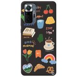 WANNA PROTECT Xiaomi Redmi Note 10 Pro ile Uyumlu Siyah Renkli Sticker Desenli Kadife İç Silikon Telefon Kılıfı Stickerr_188