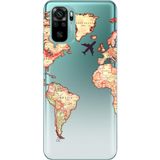 WANNA PROTECT Xiaomi Redmi Note 10s ile Uyumlu Dünya Harita Desenli Şeffaf Silikon Kılıf dunyaharita_189