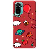 WANNA PROTECT Xiaomi Redmi Note 10s ile Uyumlu Kırmızı Renkli Arı Balon İçi Kadife Desenli Silikon Telefon Kılıfı aribalonn_189