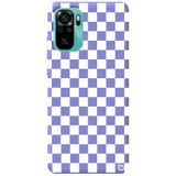 WANNA PROTECT Xiaomi Redmi Note 10s ile Uyumlu Lila Dama Desenli Premium Silikon Telefon Kılıfı, Kadifeli İç dama_189
