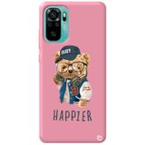 WANNA PROTECT Xiaomi Redmi Note 10s ile Uyumlu Pembe Renkli, Kadifeli İç, Ayıcık Desenli Silikon Telefon Kılıfı ayicik4_189