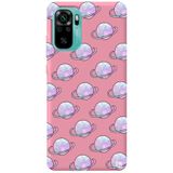 WANNA PROTECT Xiaomi Redmi Note 10s ile Uyumlu Pembe Satürn Desenli Silikon Telefon Kılıfı saturn_189