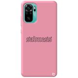 WANNA PROTECT Xiaomi Redmi Note 10s ile Uyumlu Pembe Silikon Telefon Kılıfı, Sadness Desenli, Premium Kadifeli İç sadness_189