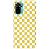 WANNA PROTECT Xiaomi Redmi Note 10s ile Uyumlu Sarı Dama Desenli Premium Silikon Telefon Kılıfı, İçi Kadifeli dama_189