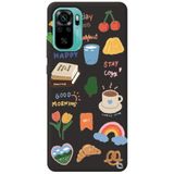 WANNA PROTECT Xiaomi Redmi Note 10s ile Uyumlu Siyah Renkli Sticker İçi Kadife Desenli Silikon Telefon Kılıfı Stickerr_189