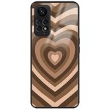 WANNA PROTECT Xiaomi Redmi Note 11 Pro ile Uyumlu Kamera Korumalı Kalpler Desenli Glossy Telefon Kılıfı, Kahverengi