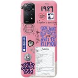 WANNA PROTECT Xiaomi Redmi Note 11 Pro ile Uyumlu Pembe Taylor Swift Sticker Desenli Silikon Telefon Kılıfı, İçi Kadife taylor_230