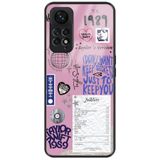 WANNA PROTECT Xiaomi Redmi Note 11S ile Uyumlu Kamera Korumalı Taylor Swift Sticker Desenli Glossy Telefon Kılıfı, Pembe taylorswift_697