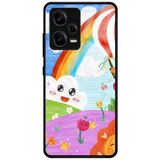 WANNA PROTECT Xiaomi Redmi Note 12 Pro 5G ile Uyumlu Kamera Korumalı Gökkuşağı Balon Desenli Glossy Telefon Kılıfı