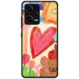 WANNA PROTECT Xiaomi Redmi Note 12 Pro 5G ile Uyumlu Kamera Korumalı Kalp Desenli Glossy Telefon Kılıfı, Çok Renkli kalp_702