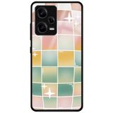WANNA PROTECT Xiaomi Redmi Note 12 Pro 5G ile Uyumlu Kamera Korumalı, Renkli Damalı Desenli, Glossy Telefon Kılıfı glossy_127