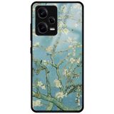 WANNA PROTECT Xiaomi Redmi Note 12 Pro 5G ile Uyumlu Kamera Korumalı Van Gogh Badem Çiçeği Desenli Glossy Telefon Kılıfı