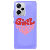 WANNA PROTECT Xiaomi Redmi Note 12 Pro 5G ile Uyumlu Lila, İçi Kadife, Kalp Girl Power Desenli Silikon Telefon Kılıfı kalpgirlpower_233