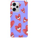 WANNA PROTECT Xiaomi Redmi Note 12 Pro 5G ile Uyumlu Lila, İçi Kadife, Kalpgöz Girl Power Desenli Silikon Telefon Kılıfı kalpgöz_power_233
