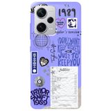 WANNA PROTECT Xiaomi Redmi Note 12 Pro 5G ile Uyumlu, Lila, İçi Kadife, Taylor Swift Sticker Desenli Silikon Telefon Kılıfı