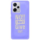 WANNA PROTECT Xiaomi Redmi Note 12 Pro 5G ile Uyumlu Lila Premium İçi Kadife Silikon Telefon Kılıfı, Pes Etmiyorum Desenli