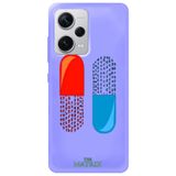 WANNA PROTECT Xiaomi Redmi Note 12 Pro 5G ile Uyumlu Lila Premium İçi Kadife The Matrix Pill Desenli Silikon Telefon Kılıfı