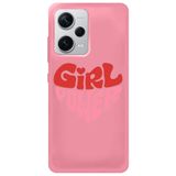 WANNA PROTECT Xiaomi Redmi Note 12 Pro 5G ile Uyumlu Pembe, İçi Kadife, Kalp Girl Power Desenli Silikon Telefon Kılıfı kalpgirlpower_233