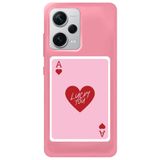 WANNA PROTECT Xiaomi Redmi Note 12 Pro 5G ile Uyumlu Pembe, İçi Kadife, Lucky You Desenli Silikon Telefon Kılıfı lansmankilif_233