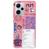 WANNA PROTECT Xiaomi Redmi Note 12 Pro 5G ile Uyumlu, Pembe, İçi Kadife, Taylor Swift Sticker Desenli Silikon Telefon Kılıfı
