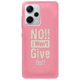 WANNA PROTECT Xiaomi Redmi Note 12 Pro 5G ile Uyumlu Pembe Premium İçi Kadife Silikon Telefon Kılıfı, Pes Etmiyorum Desenli Dontgiveup_233