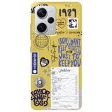 WANNA PROTECT Xiaomi Redmi Note 12 Pro 5G ile Uyumlu, Sarı, İçi Kadife, Taylor Swift Sticker Desenli Silikon Telefon Kılıfı