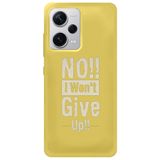 WANNA PROTECT Xiaomi Redmi Note 12 Pro 5G ile Uyumlu Sarı Premium İçi Kadife Silikon Telefon Kılıfı, Pes Etmiyorum Desenli Dontgiveup_233