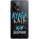 WANNA PROTECT Xiaomi Redmi Note 12 Pro 5G ile Uyumlu Şeffaf Silikon Kılıf, Kalk Girl Power Desenli ayagakalk_233