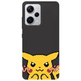 WANNA PROTECT Xiaomi Redmi Note 12 Pro 5G ile Uyumlu Silikon Telefon Kılıfı, Siyah, Pika Pixel Desenli, İç Kadife lansmankilif_233