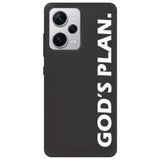 WANNA PROTECT Xiaomi Redmi Note 12 Pro 5G ile Uyumlu Siyah, God's Plan Desenli, İçi Kadife Silikon Telefon Kılıfı lansmankilif_233