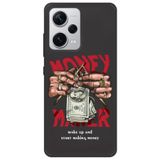 WANNA PROTECT Xiaomi Redmi Note 12 Pro 5G ile Uyumlu Siyah, Make Money Desenli, İçi Kadife Silikon Telefon Kılıfı lansmankilif_233