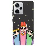 WANNA PROTECT Xiaomi Redmi Note 12 Pro 5G ile Uyumlu Siyah, Puff Girl Power Desenli, İçi Kadife Silikon Telefon Kılıfı puffgirlpower_233