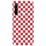 WANNA PROTECT Xiaomi Redmi Note 8 ile Uyumlu Kırmızı Dama Desenli Silikon Telefon Kılıfı, Premium Kadifeli İç dama_183