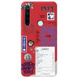 WANNA PROTECT Xiaomi Redmi Note 8 ile Uyumlu Kırmızı, İçi Kadife, Taylor Swift Sticker Desenli Silikon Telefon Kılıfı taylor_183