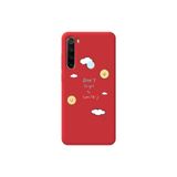 WANNA PROTECT Xiaomi Redmi Note 8 ile Uyumlu Kırmızı Renk Don't Forget To Smile Desenli Silikon Telefon Kılıfı, İçi Kadife GulumsemeyiUnutma_063