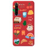 WANNA PROTECT Xiaomi Redmi Note 8 ile Uyumlu Kırmızı Renkli Sticker Desenli Silikon Telefon Kılıfı, Kadife İç Stickerr_183