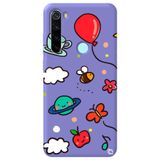 WANNA PROTECT Xiaomi Redmi Note 8 ile Uyumlu Lila Renkli Arı Balon İçi Kadife Desenli Silikon Telefon Kılıfı aribalonn_183